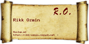 Rikk Ozmin névjegykártya